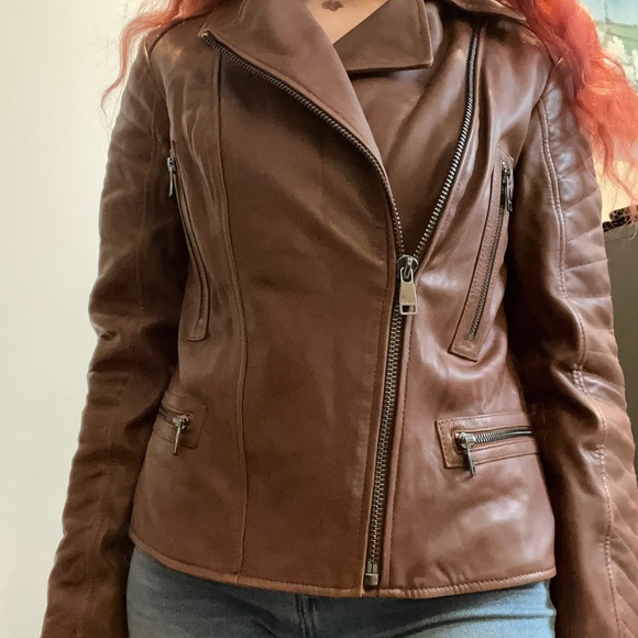 Danier Leather Jacket - Style: Tayla, Dark Cognac - Picture 12 of 13